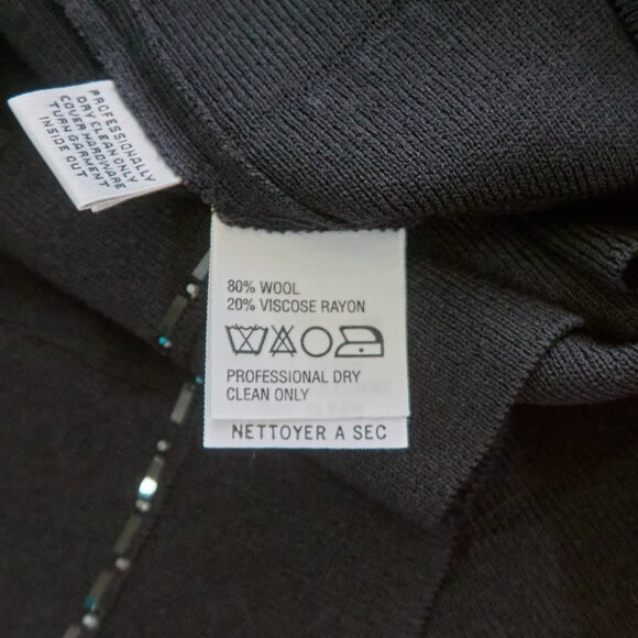 St John Evening by Marie Gray Wool Blend Knit Black Full Zip Cardigan, Size 4 - Picture 10 of 11